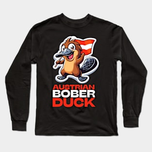 Austrian Bober Duck | Funny Platypus Humor | Bóbr | Polish Beaver | Meme from Poland | Slav | Slavic Long Sleeve T-Shirt